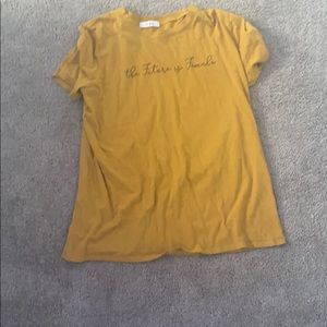 Yellow ‘future is female’ shirt